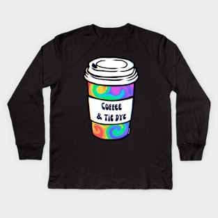 Rainbow Tie Dye Coffee Kids Long Sleeve T-Shirt